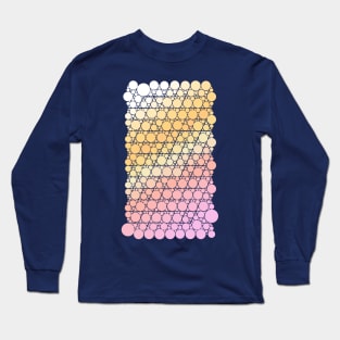 Light Pastel Peach and Pink Geometric Bubbles Abstract Pattern Long Sleeve T-Shirt